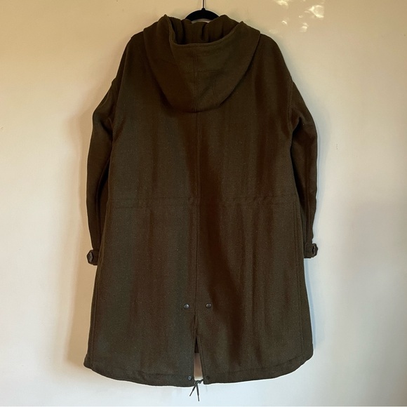 BEAMS Japan X J Crew Harris Tweed Coat Jacket Military Green Men’s Small $1198 - Picture 6 of 14